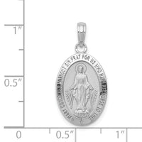 14k White Gold Miraculous Medal Pendant-M1432W