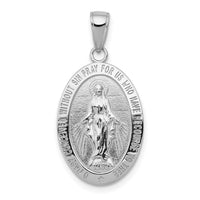 14k White Gold Miraculous Medal Pendant-M1433W