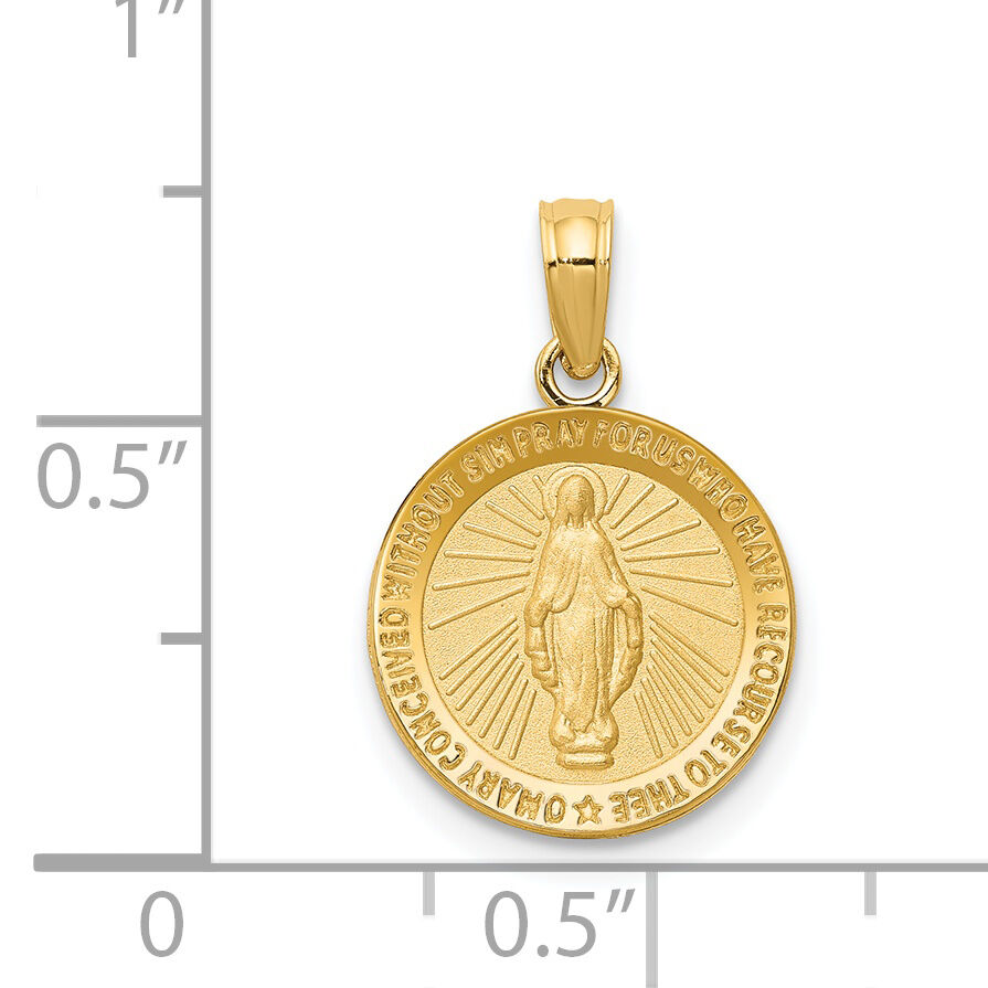 14k Miraculous Medal Pendant-M1436