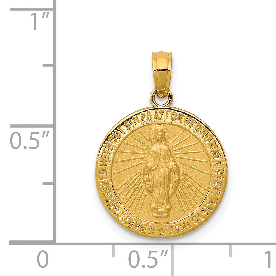 14k Miraculous Medal Pendant-M1437