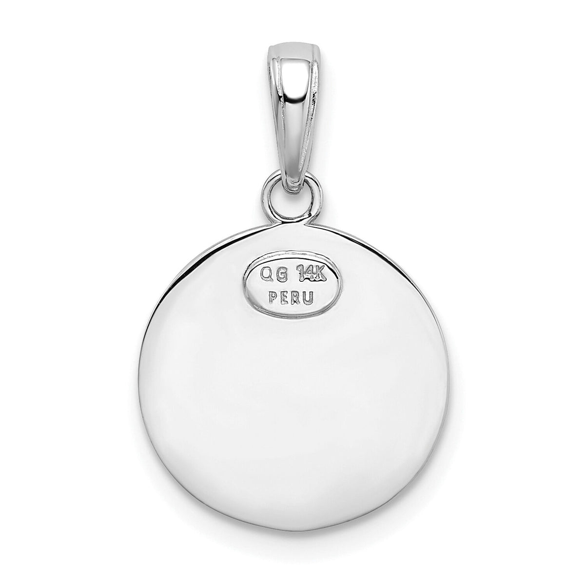 14k White Gold Saint Christopher Medal Charm-M1454W