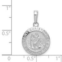 14k White Gold Saint Christopher Medal Charm-M1454W
