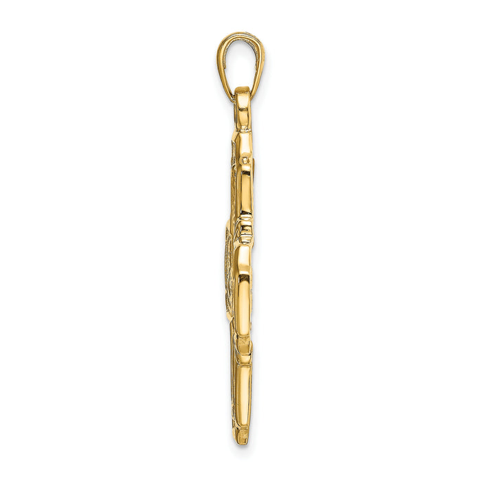 14k Four-Way Medal Pendant-M1458
