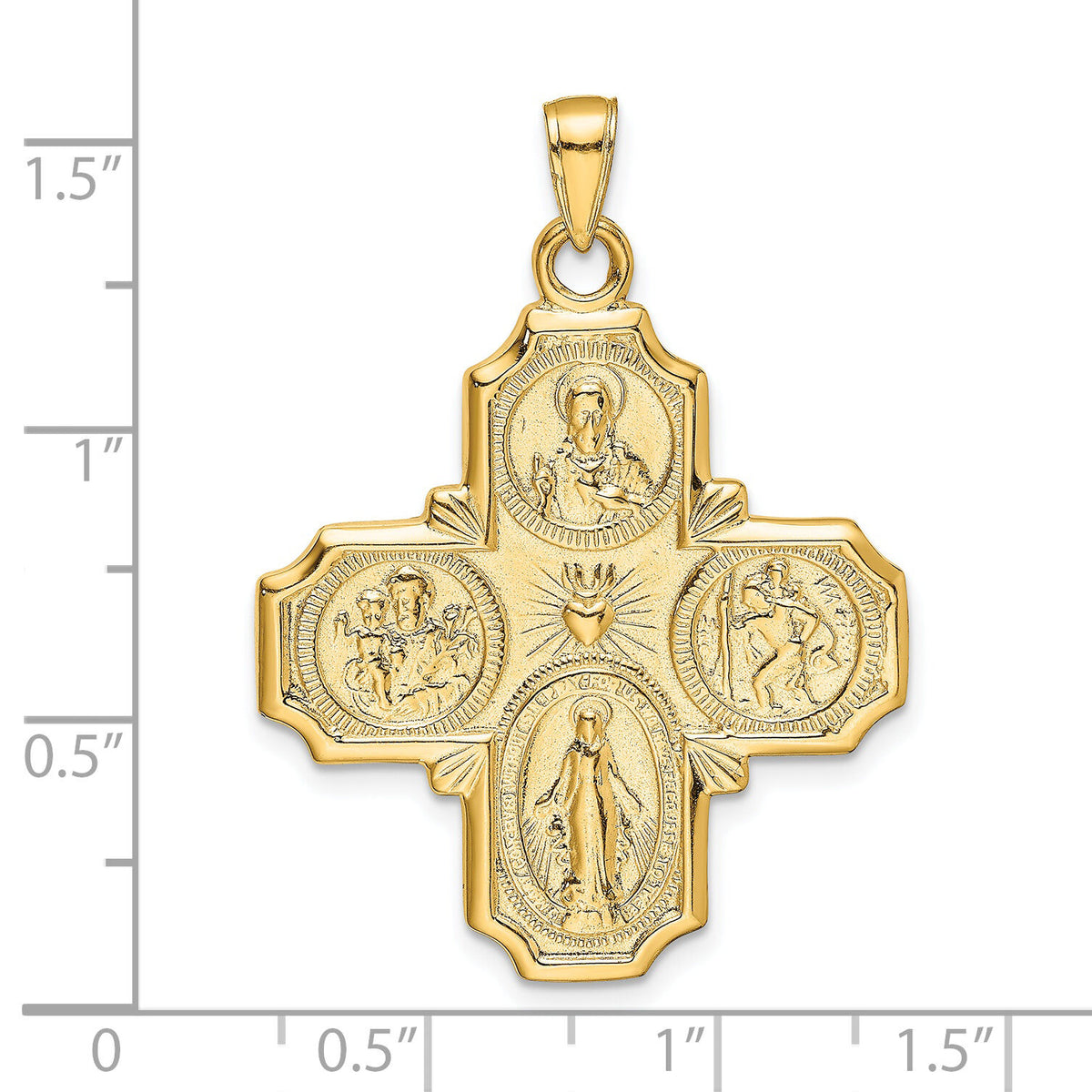 14k Four-Way Medal Pendant-M1458