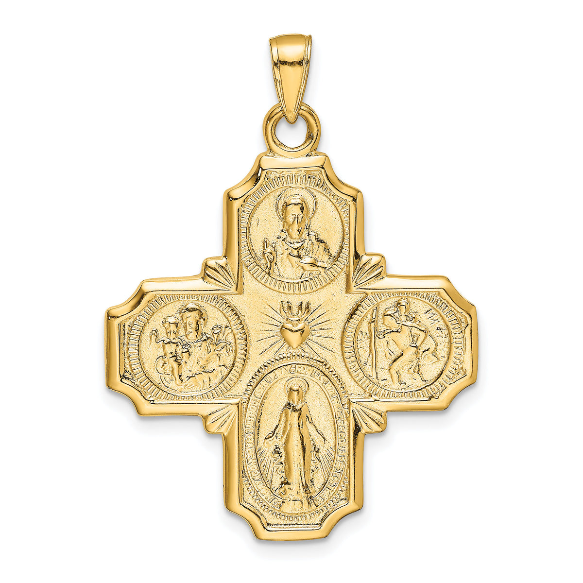 14k Four-Way Medal Pendant-M1458