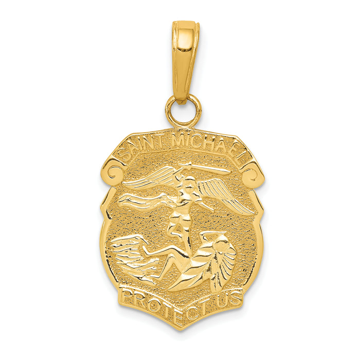 14k Saint Michael Medal Badge Pendant-M1462