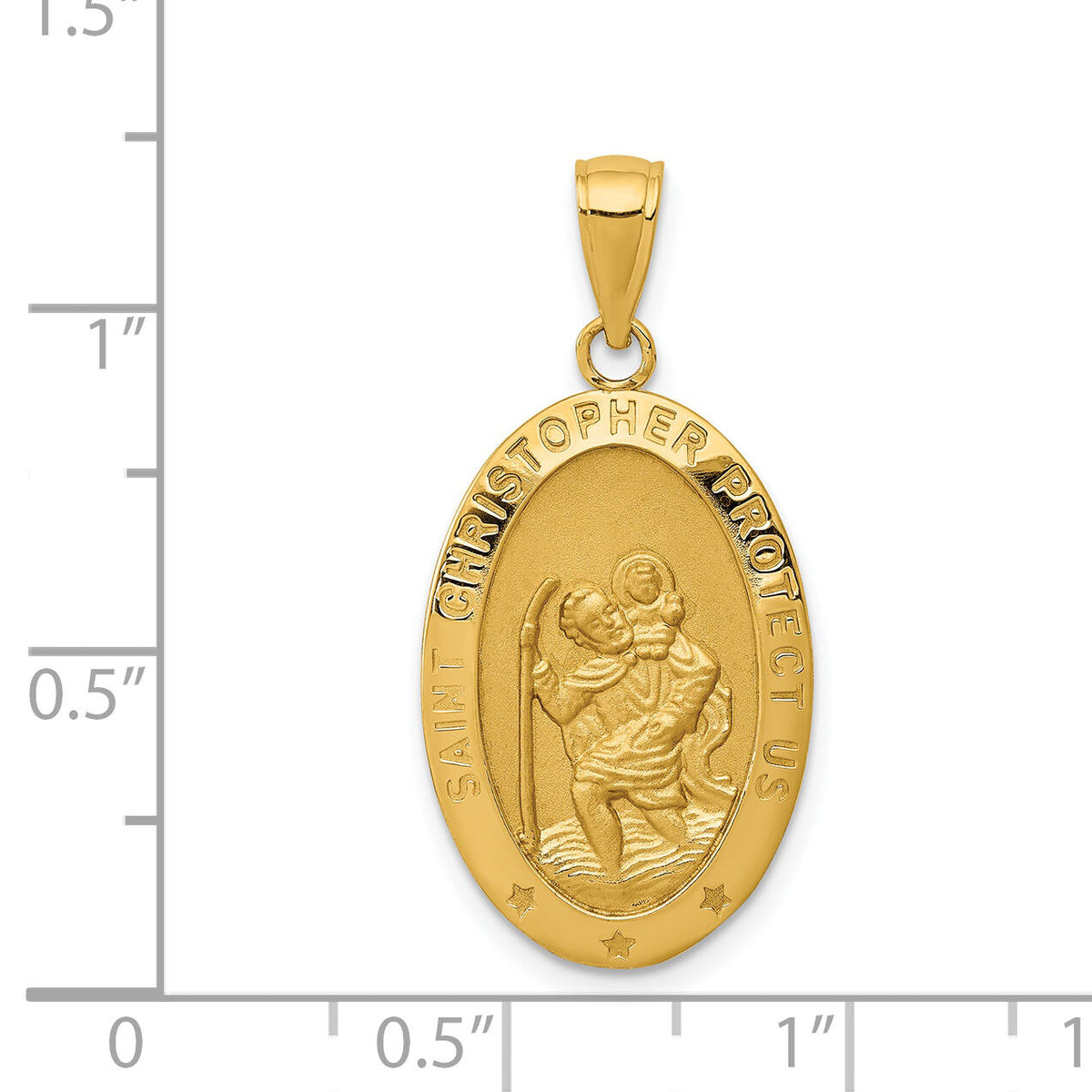 14k Saint Christopher Medal Pendant-M1478