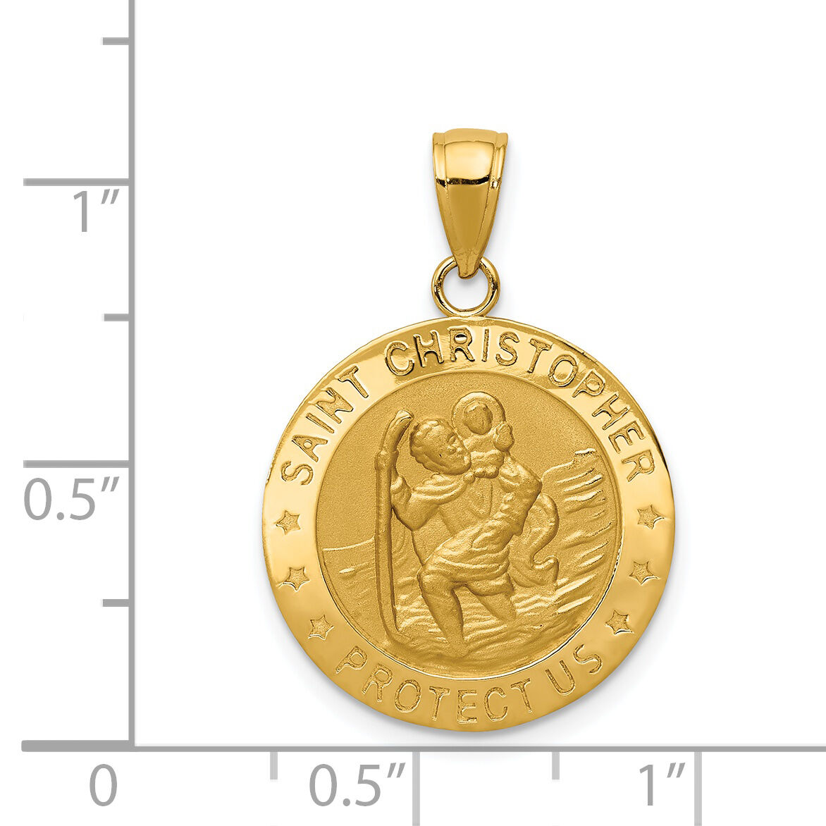14k Saint Christopher Medal Pendant-M1483
