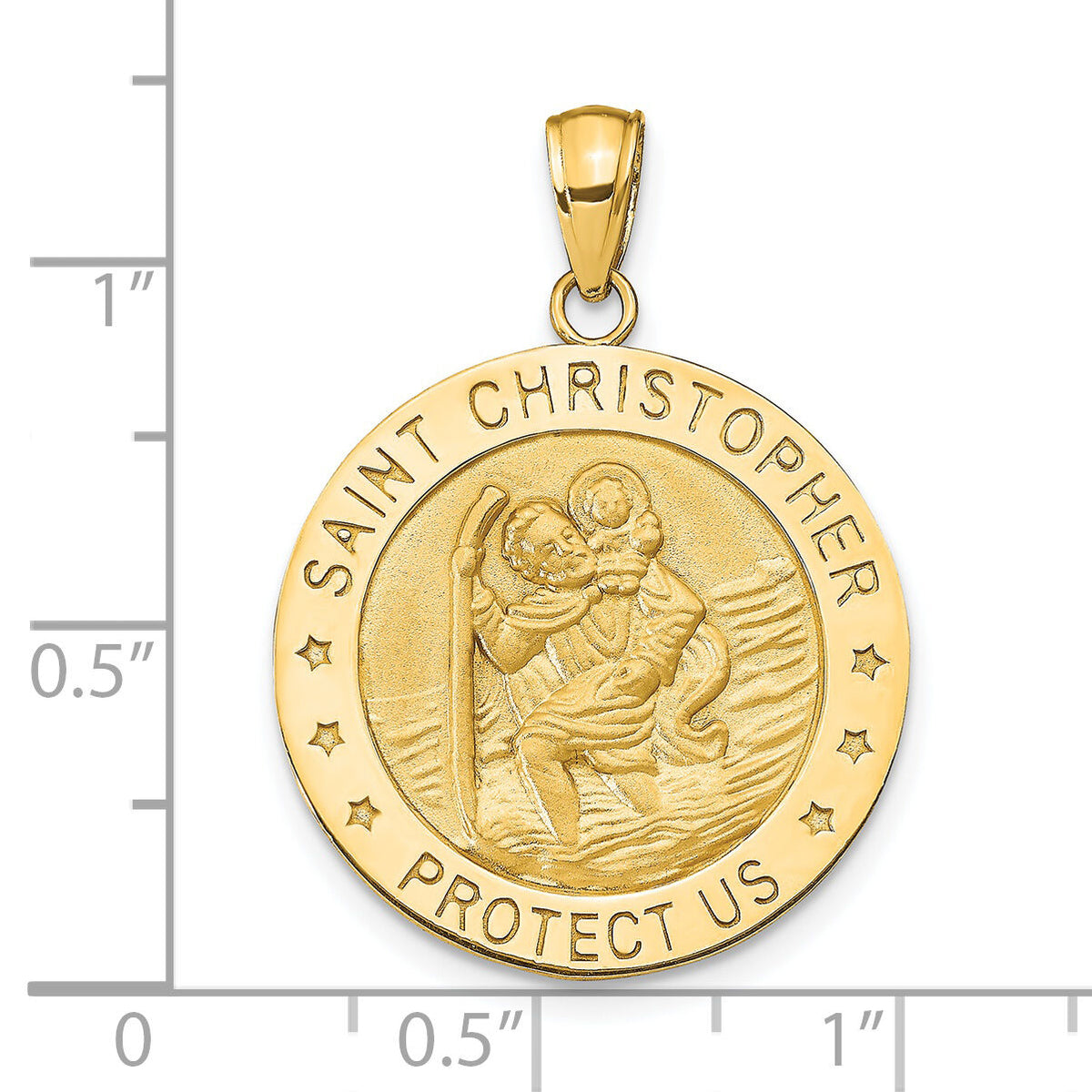 14k Saint Christopher Medal Pendant-M1484