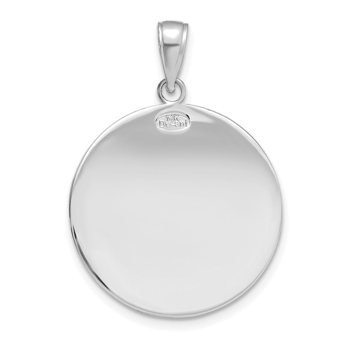 14K White Gold Polished / Satin Christopher Medal Charm-M1484W