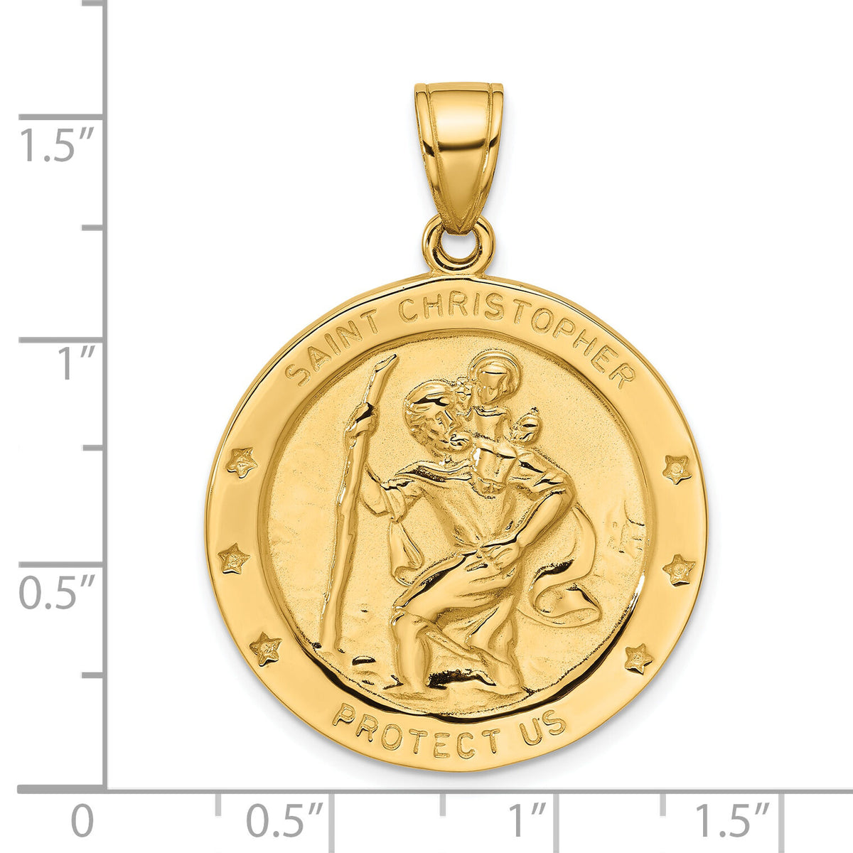 14k Saint Christopher Medal Pendant-M1487