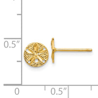 14k Diamond-Cut Sand Dollar Post Earrings-M1592