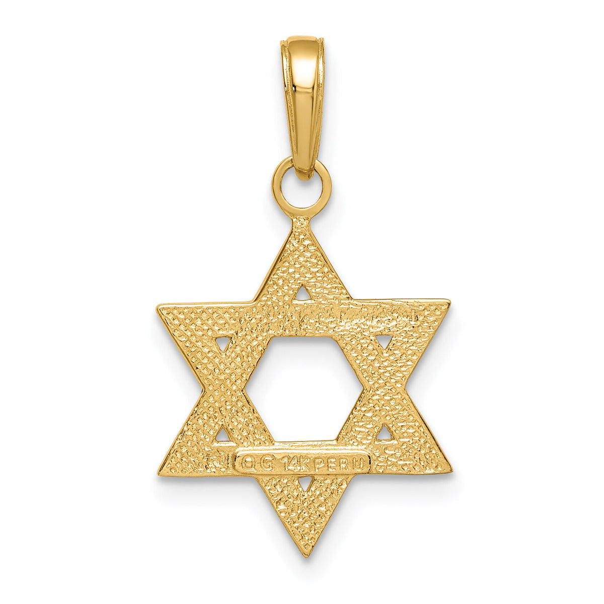 14k Solid Satin Star of David Charm-M1594
