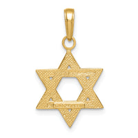 14k Solid Satin Star of David Charm-M1594
