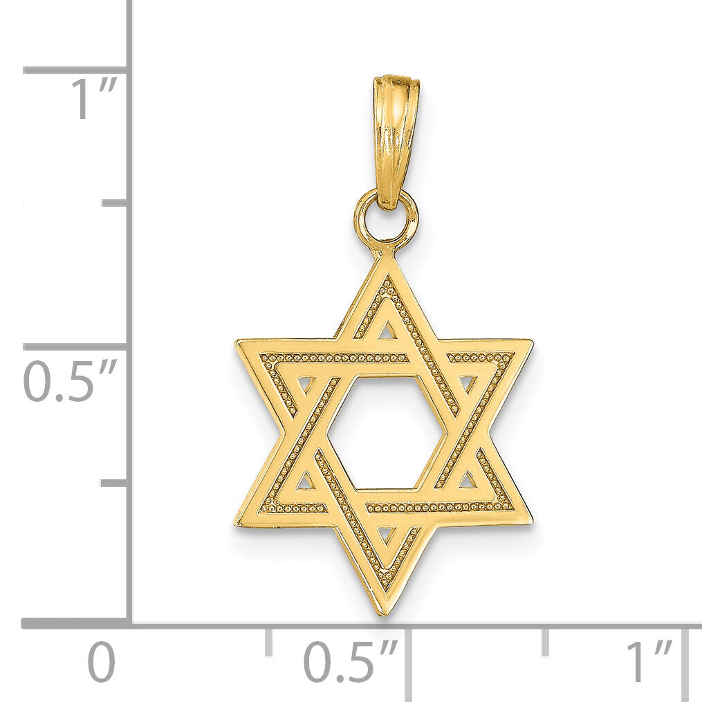 14k Solid Satin Star of David Charm-M1594