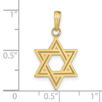14k Solid Satin Star of David Charm-M1594
