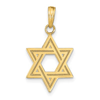 14k Solid Satin Star of David Charm-M1594