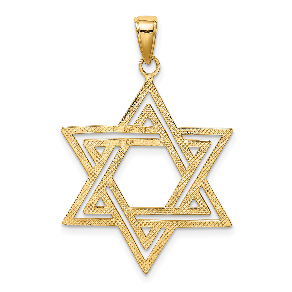 14k Solid Polished Star of David Charm-M1595
