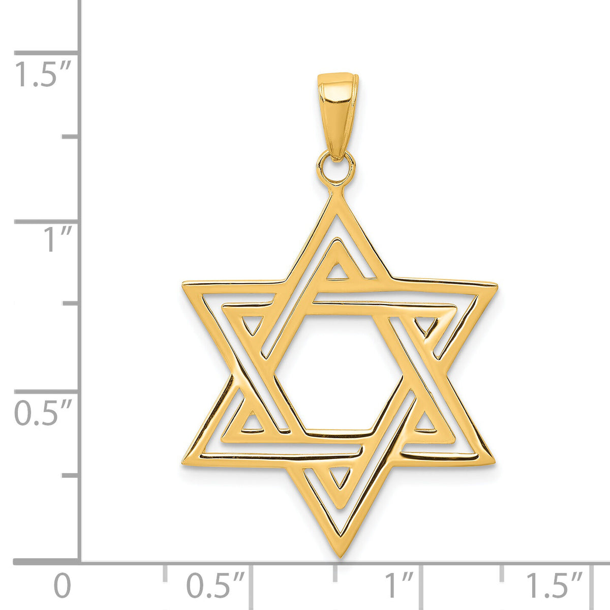 14k Solid Polished Star of David Charm-M1595