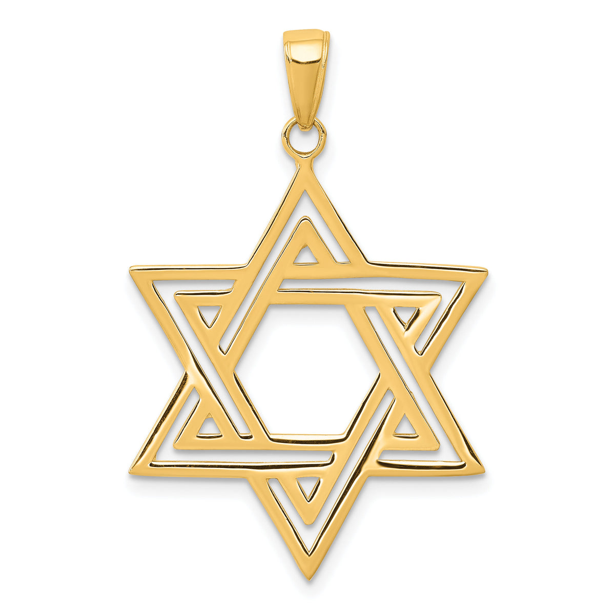 14k Solid Polished Star of David Charm-M1595