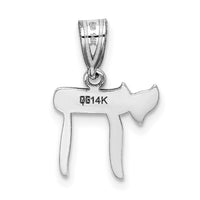 14k White Gold Chai Pendant-M1597W