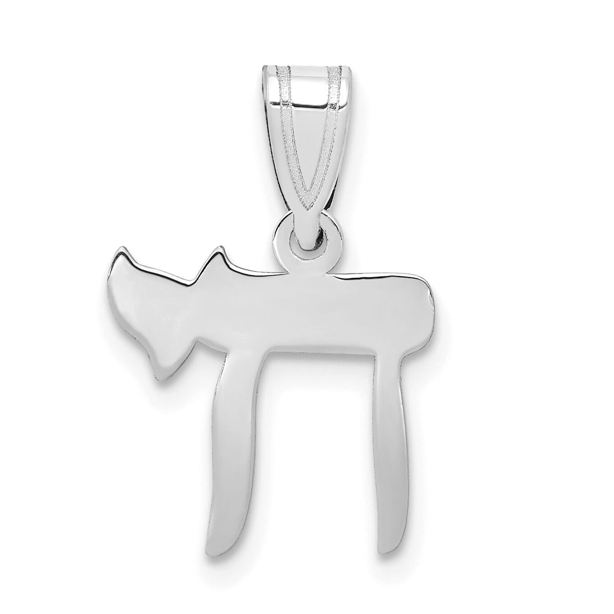 14k White Gold Chai Pendant-M1597W