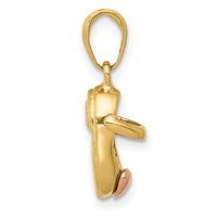 14k  3D Two-tone Baby Shoe Charm-M1745