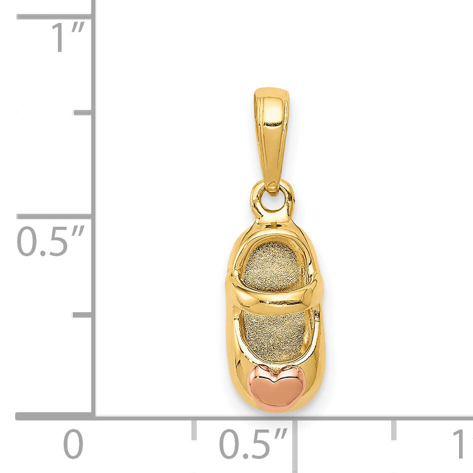 14k  3D Two-tone Baby Shoe Charm-M1745