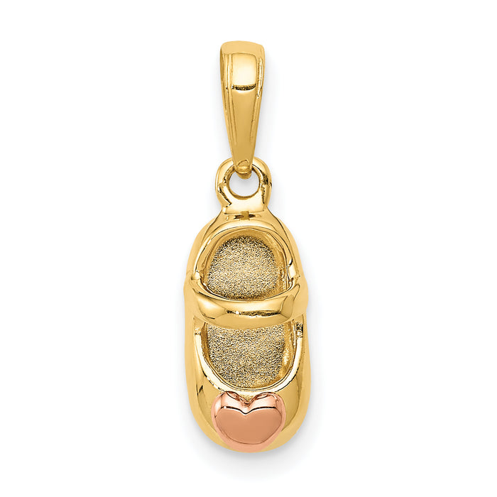 14k  3D Two-tone Baby Shoe Charm-M1745