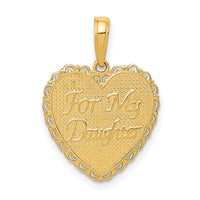 14k Reversible FOR MY DAUGHTER Heart Pendant-M175