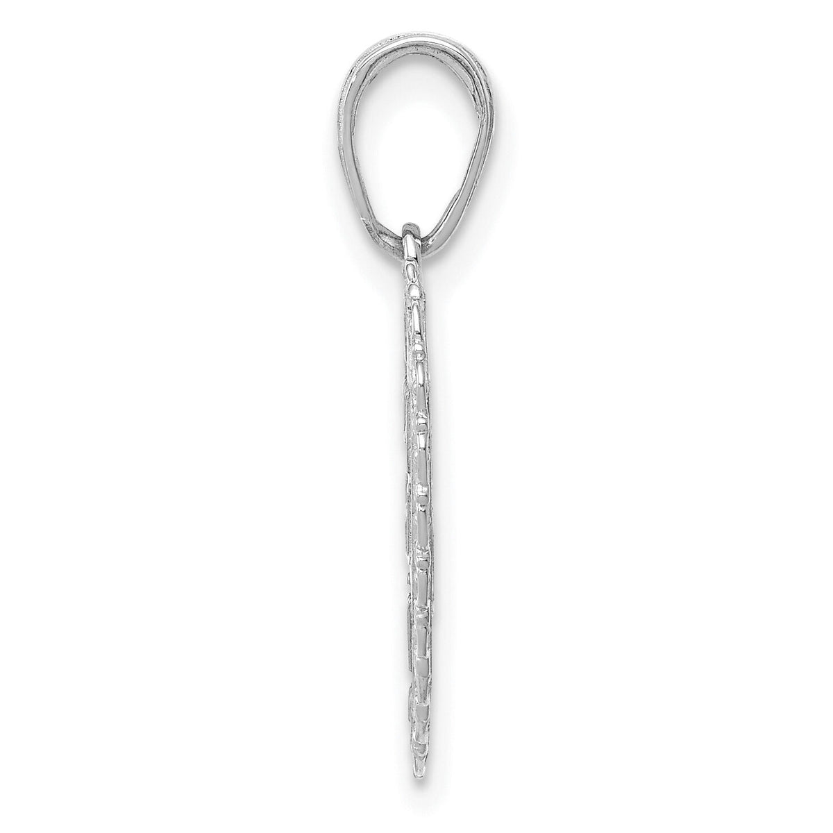 14K White Gold Reversible FOR MY DAUGHTER Heart Pendant-M175W
