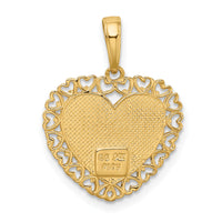 14k Two-Tone GRANDMA Heart w/Flower Charm-M1805