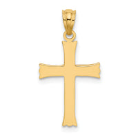 14k Satin Cross Charm-M1848