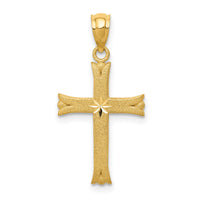 14k Satin Cross Charm-M1848