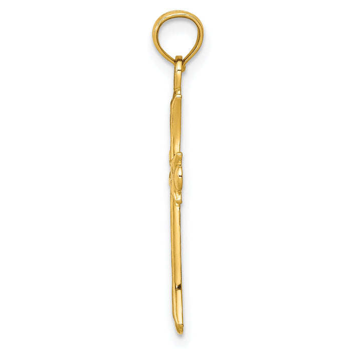 14k Fleur De Lis Cross Pendant-M1849