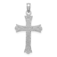 14K White Gold Fleur De Lis Cross Pendant-M1849W