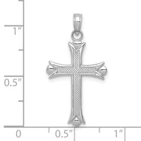 14K White Gold Fleur De Lis Cross Pendant-M1849W