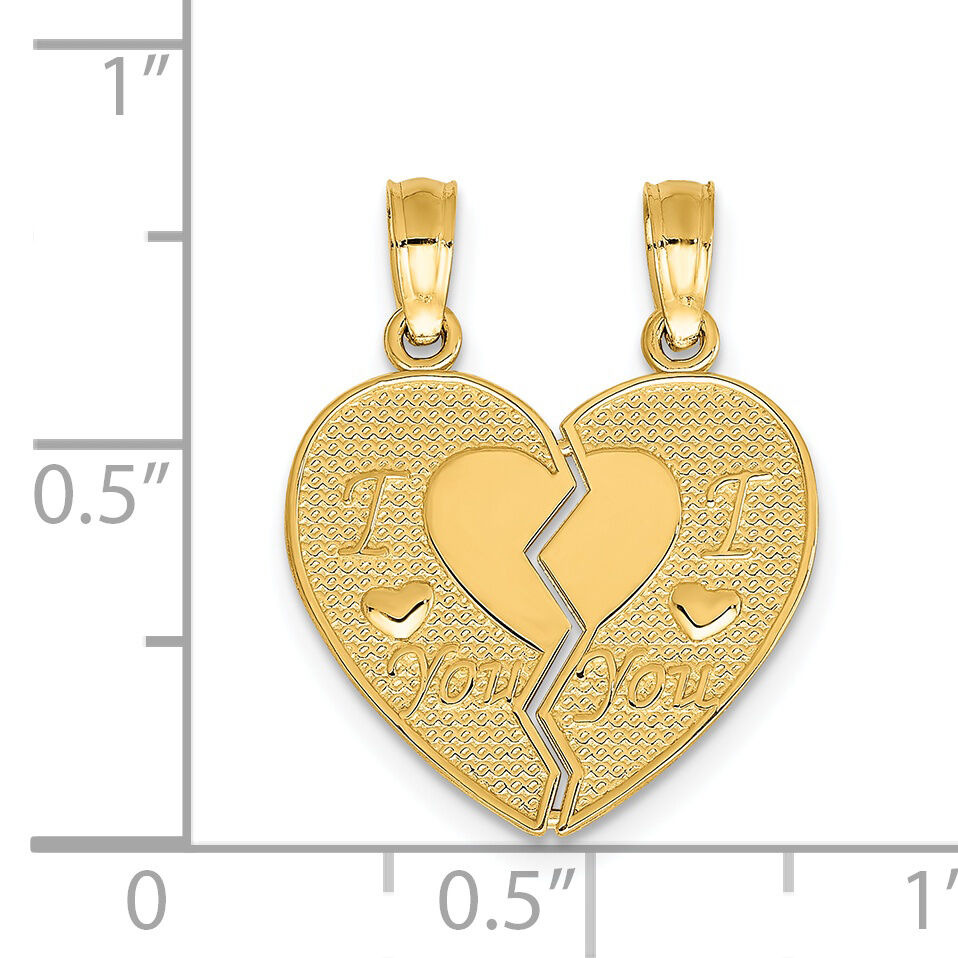 14k I LOVE YOU Break Apart Heart Charm-M197