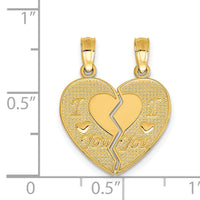 14k I LOVE YOU Break Apart Heart Charm-M197