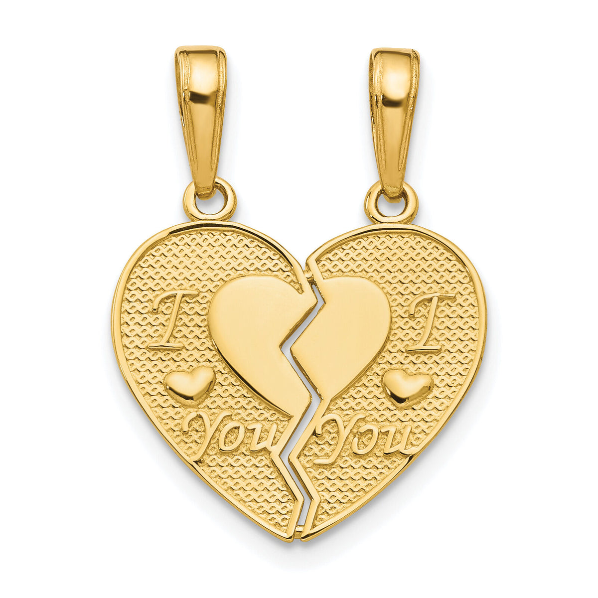 14k I LOVE YOU Break Apart Heart Charm-M197