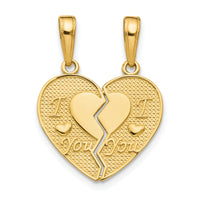 14k I LOVE YOU Break Apart Heart Charm-M197
