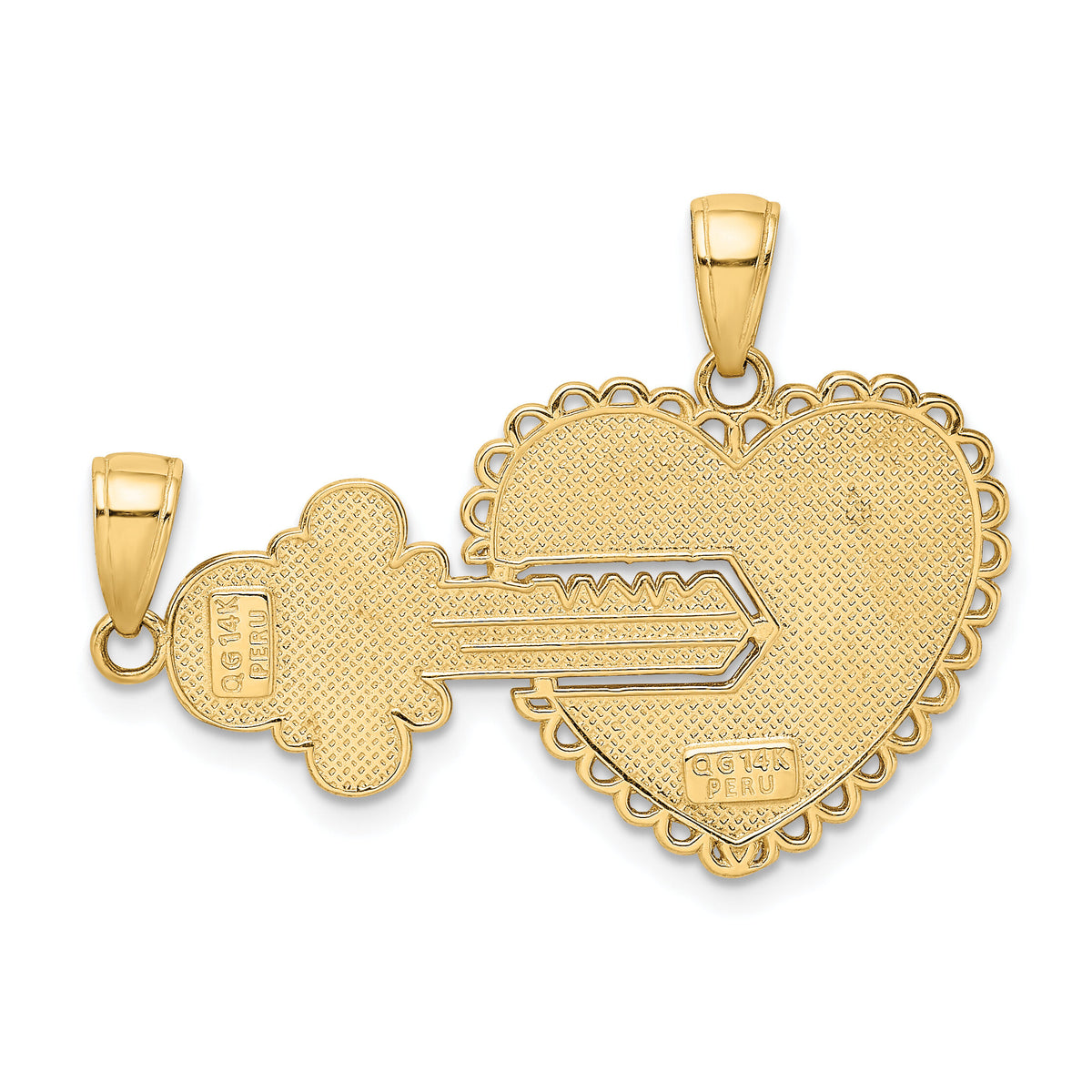 14K Polished 2 Piece Break Apart HE WHO HOLDS THE KEY Charms-M198