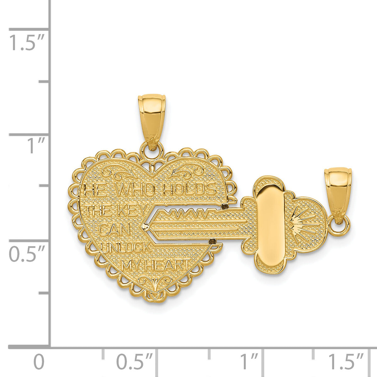 14K Polished 2 Piece Break Apart HE WHO HOLDS THE KEY Charms-M198