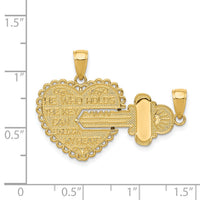 14K Polished 2 Piece Break Apart HE WHO HOLDS THE KEY Charms-M198
