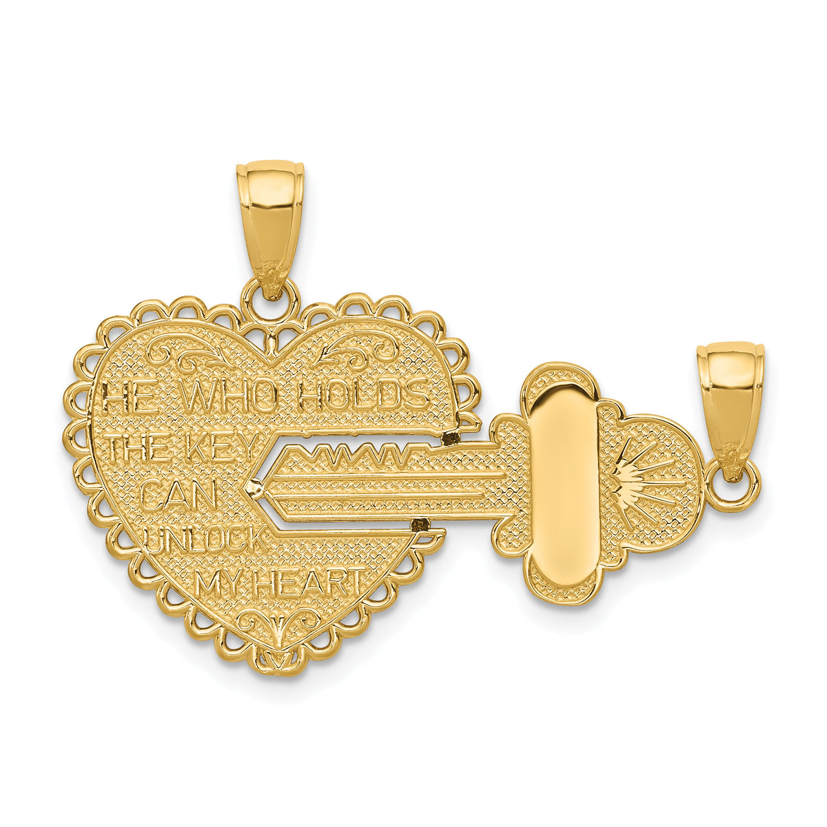 14K Polished 2 Piece Break Apart HE WHO HOLDS THE KEY Charms-M198