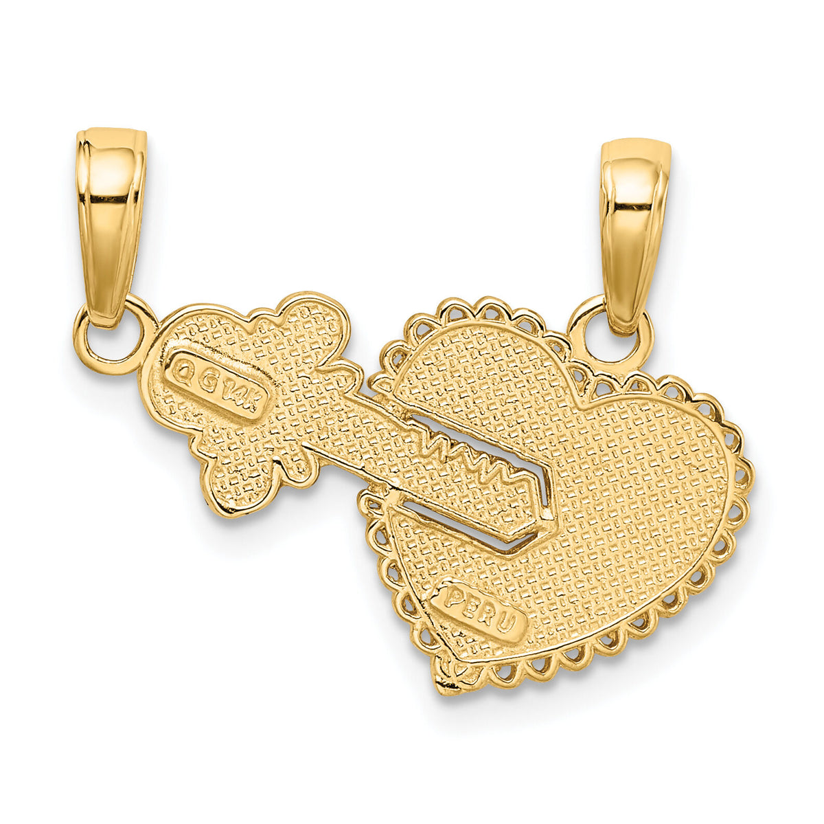 14K Polished 2 Piece Break Apart HE WHO HOLDS THE KEY Charms-M199