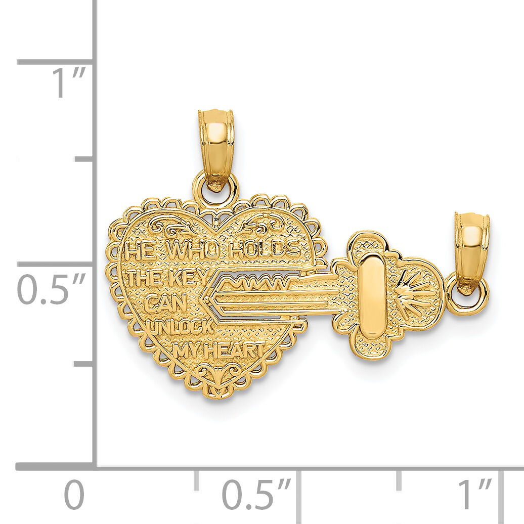 14K Polished 2 Piece Break Apart HE WHO HOLDS THE KEY Charms-M199