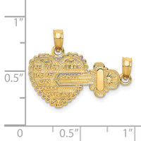 14K Polished 2 Piece Break Apart HE WHO HOLDS THE KEY Charms-M199