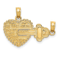 14K Polished 2 Piece Break Apart HE WHO HOLDS THE KEY Charms-M199