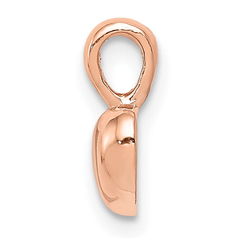 14K Rose Polished Domed Heart Charm-M2076R